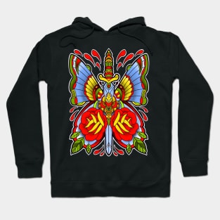 Traditional butterfly dagger tattoo design Hoodie